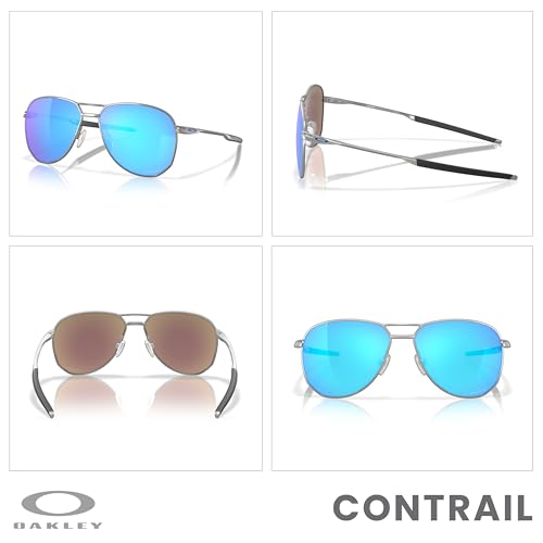 OAKLEY Contrail OO4147 Aviator Sunglasses for Men+ Bundle Accessory Leash Kit, Microfiber Pouch3