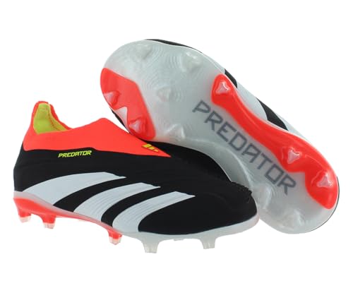 adidas Predator Elite LL FG GS Boys Shoes Size 10.5, Color: Core Black/Cloud White/Solar Red2