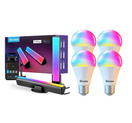 Govee Smart Light Bulbs Bundle LED Smart Light Bars with Camera, RGBIC Smart TV LED Backlights