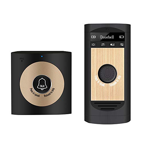 Romacci Campainha de voz sem fio com campainha de 2 vias e monitor de 2 vias com 1 * Botão da unidad