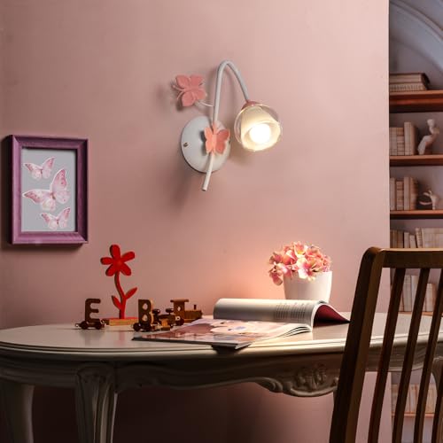 Aplique de una luz metálico ONLI para pared con detalles de mariposas 7