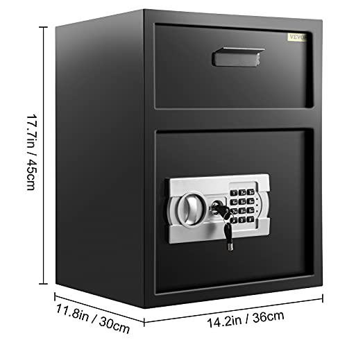 VEVOR Digital Depository Safe 1.7 Cubic Feet Made of Carbon Steel Electronic Code Lock Depository Safe with Deposit Slot with Two Emergency Keys Depository Box for Home Hotel Restaurant and Office thumbnail 9