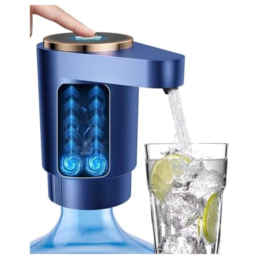 Cozycharm Water Jug Pump for 5 Gallon Bottle – Portable Electric USB-C Charging Dispenser, Dual Powerful Motors, Fast Flow, Fits 2-5 Gallon Jugs – Ideal for Home, Office, Camping, RV, Blue