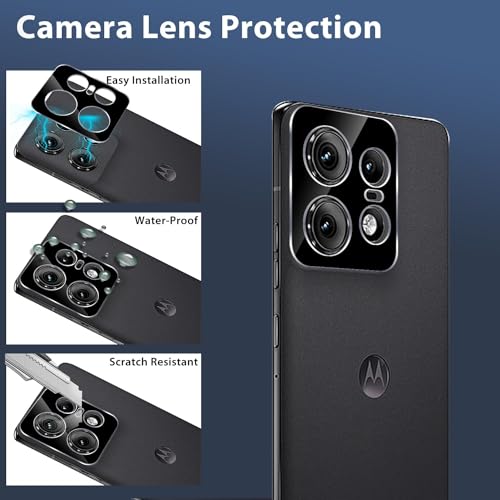 Image of ZARALA Glass Camera Lens Protector For Motorola Edge 50 Pro [9H Hardness] [6D Lens Protector ] [Easy Installation] Black (Moto Edge 50 Pro)