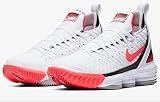 Nike Lebron XVI Shoes White/Flat Silver/Hot Lava CI1521-100