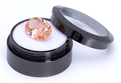 Mini Diameter 1.3 Inch Loose Diamond Or Gemstone Display Box Case Holder Show Container Metal (Black-1.3X0.5 Inch) #TOP1
