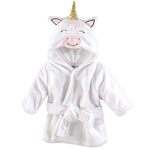 Image of Hudson Baby Soft Plush Baby Bathrobe, Modern Unicorn, 0-9 Months