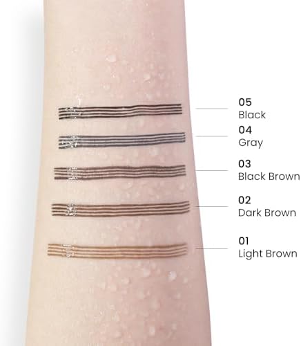 Kaely 2Pcs Microblading Eyebrow Pen with Brush, Magical Precise Waterproof Brow Pen, 4 Tip Eyebrow Contouring Eye Brow Pencils for Women, Creates Natural Brows, Sponge Head 01 Light Brown