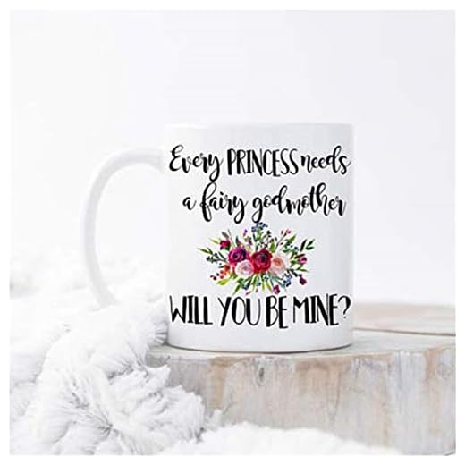 Every Princess Needs a Fairy Godmother Will You Be My Godmother mugg, Fairy Godmother mugg, Godmother Proposal mugg, present till gudmor, muggar