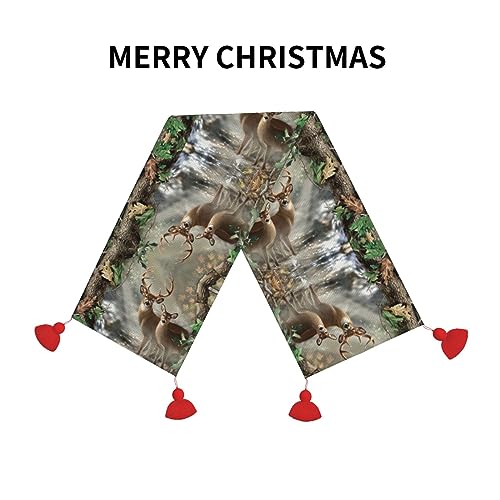 Chemin de table décoratif long cerf camouflage pour table rustique de Noël - 8