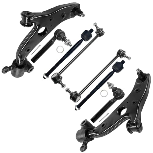 Image of Detroit Axle - 8pc Front End Kit for 2017 2018 2019 2020 2021 2022 2023 2024 Mazda CX-5, 2 Lower Control Arms with Ball Joint 2 Sway Bar Links 4 Inner Outer Tie Rods Replacement
