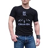 divided shirt brand 95% Baumwolle TANGLIII Herren/Men\'s Vintage Deus Ex Mankind Divided Black Short Sleeve T-Shirt Top Tee