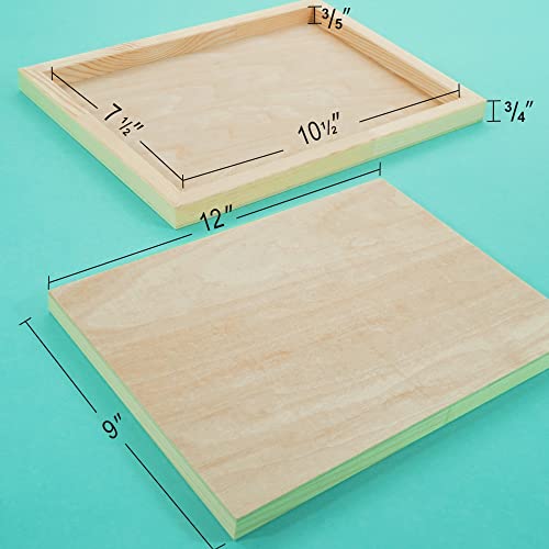 Phoenix 9"X12" Unfinished Birch Wood Panel Boards For Painting - 5 Pack Professional 3/4" Wooden Cradled Panels For Mixed-Media Painting, Craft, Wood Burning & Pouring Art #TOP1