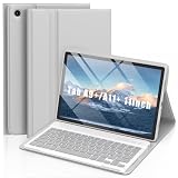 MMK Galaxy Tab A9 Plus Case with Keyboard (11' 2023), Compatible with Samsung A11 Plus Tablet Case Keyboard (11' 2025, SM-X230, SM-X236B), Wireless Detachable-Gray