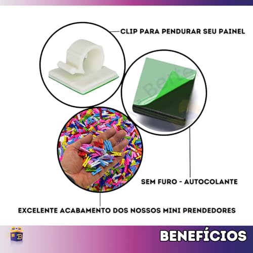 Memory Board Mural Painel De Foto Grade Para Recados Com Luz No Tamanho 60x80 Mais Mini Prendedores