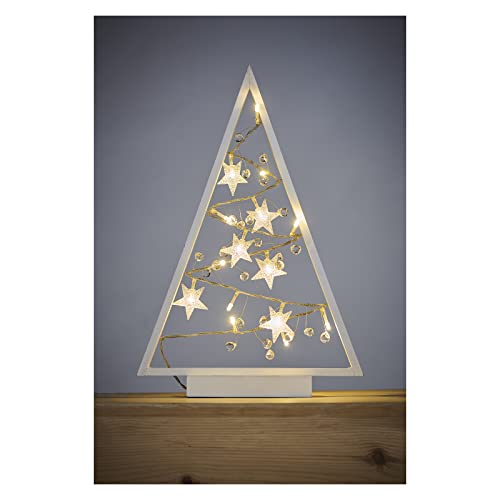 EMOS Leuchtender Weihnachtsbaum aus Holz,15 LEDs warmweisses...