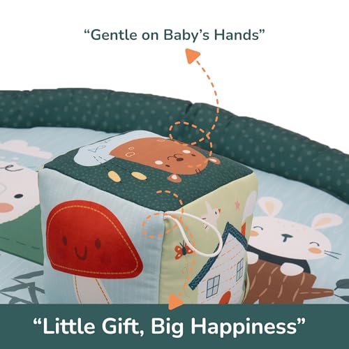 Image of Tidy Sleep Baby Play Mat | Activity Play Mat with 1 Dice Cube Toys, | Foldable & Travel-Friendly (Let's Explore)