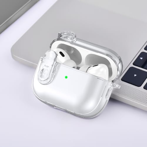 Image of (with Lock) Clear Case Compatible for Cute Apple Airpods Pro 1 /2 Cases Women, VISOOM TPU Transparency Air pods Pro 1st 2nd Generation Soft Earbuds Case Bling Keychain for Airpod iPod Pro2 /1