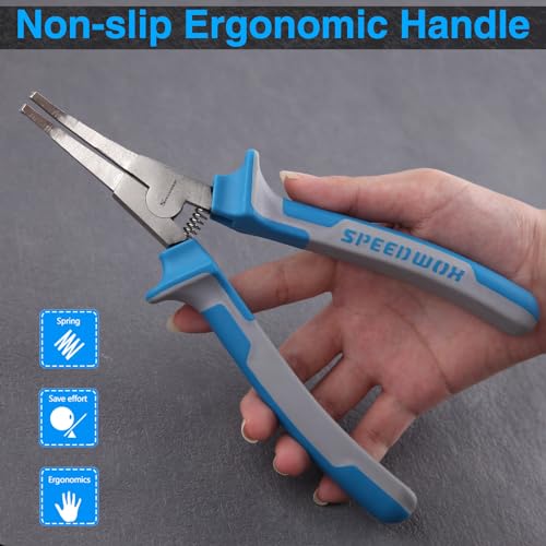 Image of SPEEDWOX 8 inch Bent Jaw & Angle Tip Pliers - Special Lock, C-Clip, Retaining & Snap Ring Pliers for Automatic Transmissions & Transfer Cases