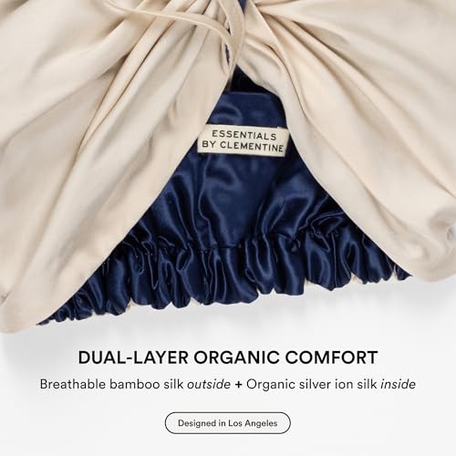 Image of Essentials by Clementine Organic Mulberry Silk Sleep Turban & Bonnet | Silver Ion & Organic Bamboo Silk Lining