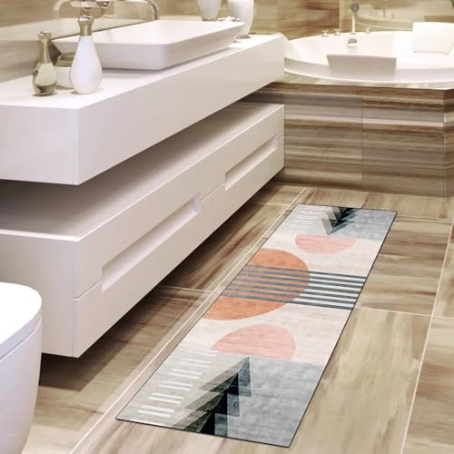 Alfombra de pasillo de 100 x 220 cm gris para pasillos y dormitorios modernos 4