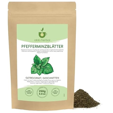 IDDA Herbal Herbata z Mięty Pieprzowej 250g, Suszone Liście Mięty Pieprzowej, Mentha Piperita