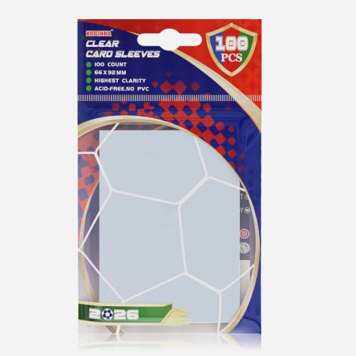Image of Kabinka 100 Counts Card Sleeves, Soft Trading Card Penny Sleeves | Clear Protector Sleeves for Soccer, Baseball, Football, Sports Cards, TCG, MTG