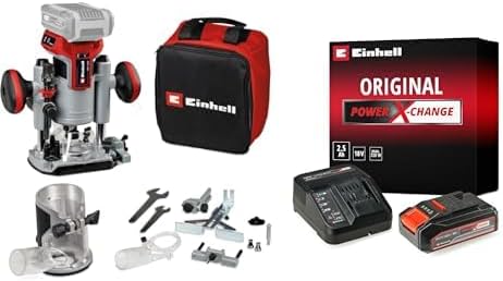 Einhell TP-RO 18 Set Li BL - Solo, Kömürsüz Akülü Dik & Kenar Freze Set ve Einhell 18V 2,5 Ah PXC Starter Kit (Başlangıç Seti)