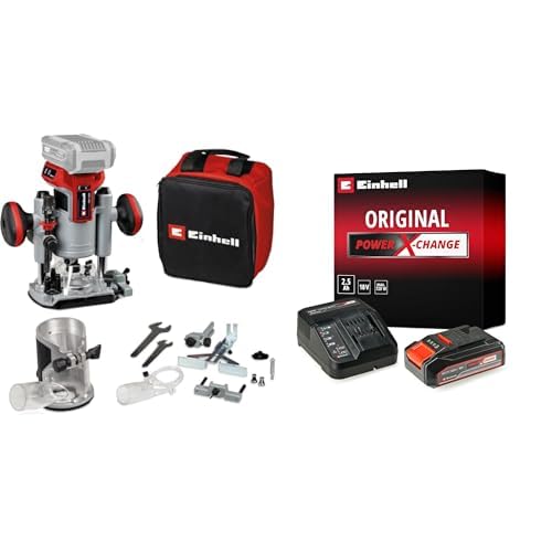 Einhell Professional Du00e9fonceuse-affleureuse Combinu00e9e Sans Fil TP-RO Set 18 Li BL-Solo Power X-Change (18 V, Moteur Sans Charbon, Avec Accessoires Et Sac) Livru00e9 Sans Batterie Ni Chargeur