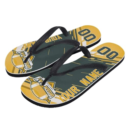 Custom Personalized Flip Flops,Beach Slippers Custom Name Number,Beach Summer Casual Flip Flop For both Men and Women.2
