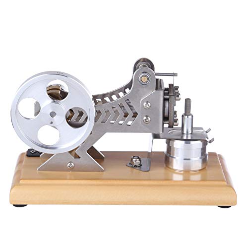 ENGINEDIY Engine Model Kit for Adults - DIY All-Metal Vacuum Stirling Engine Stem Steam Model Set with Solid Wood Baseplate Build Your Own Stirling Engine