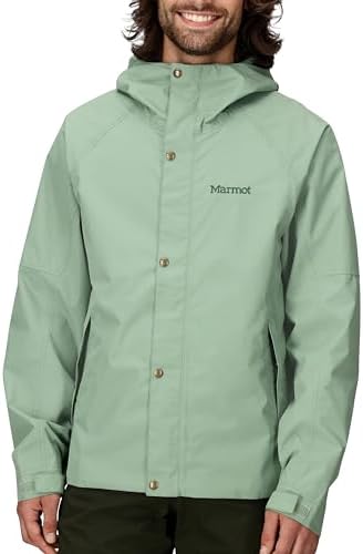 MARMOT Men’s Cascade Durable & Waterproof Rain Jacket, Agate Green, Medium