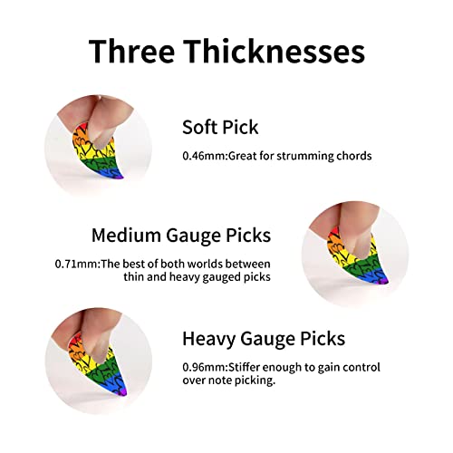 Médiators de guitare 12-Pack Gay Pride motif arc-en-ciel médiators pour guitare électrique guitare acoustique diverses… - Les Beatles, Paul McCartney, John Lennon, RIngo Starr, George Harrison Médiators de guitare 12-Pack Gay Pride motif arc-en-ciel médiators pour guitare électrique guitare acoustique diverses… – Image 5
