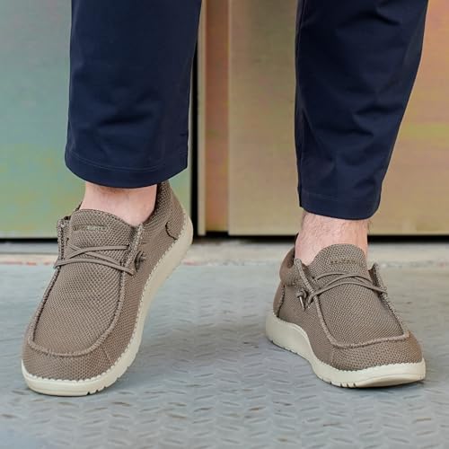 Image of Mens Wide Shoes Casual Slip On Shoes for Men - Men Loafers Wide Comfortable Boat Shoes with Arch Support