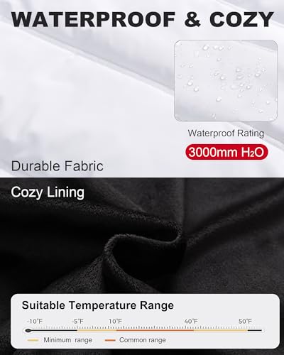 Image of Men's Puffer Jacket Winter Coat Puffy Parka with Fur Hood Waterproof & Windproof Shell Fleece lining 4 Pockets