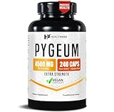 Healthfare Pygeum Supplement, 4500mg | 240 Vegan Capsules | Ultra Standardized Bark Extract | Herbal Supplement | Non-GMO & Gluten-Free | Made in the USA