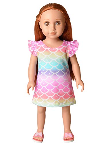 Matching Girls & Dolls Nightgowns Flutter Sleeve Mermaid Sleepwear Girls 6 7 #TOP4