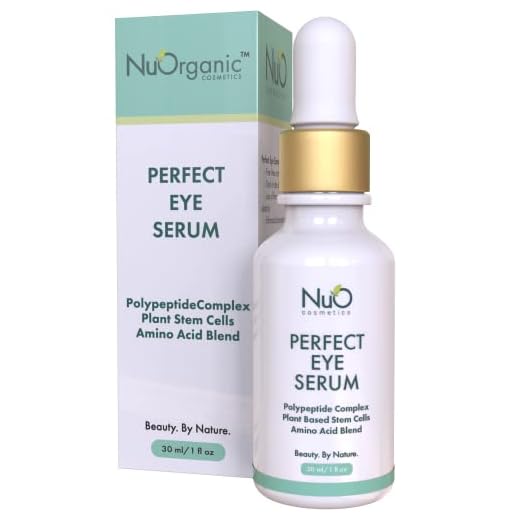nuorganic Perfect Eye Serum with Plant Stem Cells & Peptides - Minimize Fine Lines, Wrinkles & Dark Circles - Vegan & Cruelty-Free (1fl.Oz)