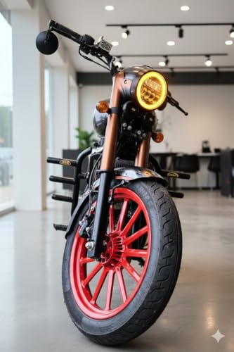 Image of Asco Motors Matte Black 3-Rod Engine & Leg Guard - Compatible with Jawa & Yezdi (2025-26) Models (42, 42FJ, Perak, Bobber, Classic 350, Roadster,)