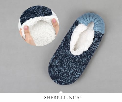 Mens Cozy Soft Sole Slipper Socks With Non Skid Bottoms, Warm Slipper Socks With Grippers For Men, Fuzzy House Slippers2