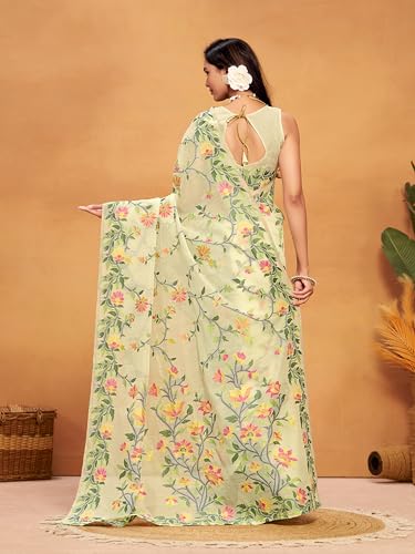 Image of EthnicJunction Women's Pure Cotton Woven Saree With Blouse Piece
