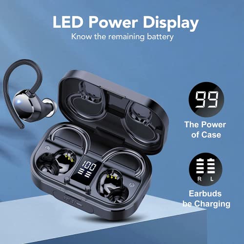 Kt1 Ear Buds Wireless Earbuds V5.3 Bluetooth Earbuds 120Hrs Playtime, 4.7G Mini Size Painless Wear, Ipx7 Waterproof, Deep Bass 2.0, Over-Ear Earbuds Wireless Bluetooth Headphones For Sport Running #TOP3