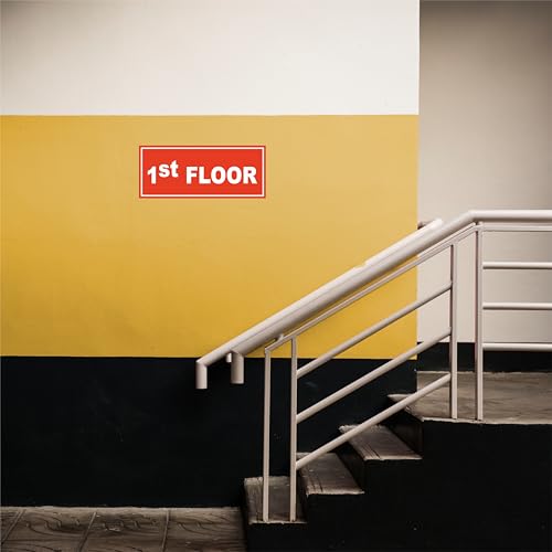 Image of ATTRACTSO - 1st Floor Sign Self Adhesive Laminated Sticker for Home, Office, Shop, Hospital, Hotel, Theatre, Restaurant - 12 inchx5 inch inch (Red)
