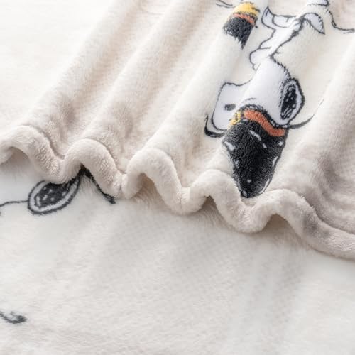 Image of Berkshire Blanket Peanuts VelvetLoft Cute Character Snoopy Plush Throw Blanket,Lakeside Plaid Harvest Snoopy and Woodstock Grey,Throw 55 in x 70 in (Official Peanuts Product)