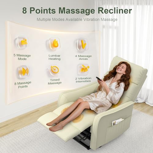 Fauteuil inclinable électrique haut de gamme avec massage thermique et double commande