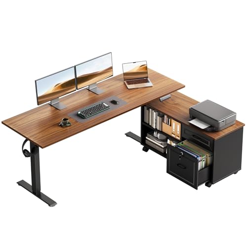 OffiGo 55 L-Shaped Electric Standing Desk