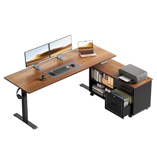 Adjustable L-Shaped Electric Standing Desk