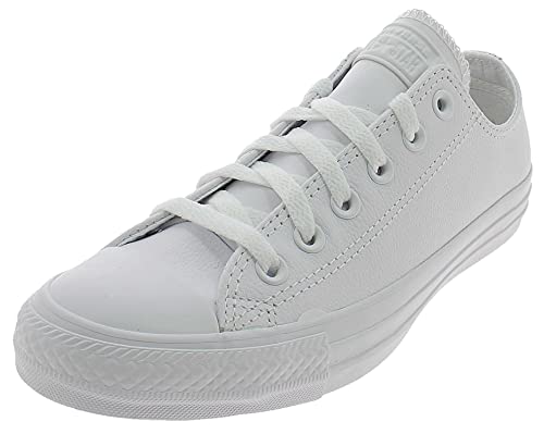 Converse All Star Ox Leather Baskets Monochrome Blanches-UK 3