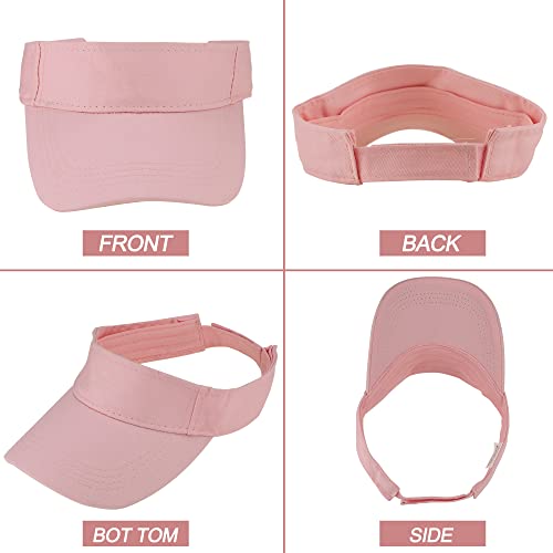 Kids Sun-Visor-Hat Adjustable-Cotton Ponytail-Sport-Hats For Girls 6-12 Years Old Pink #TOP1