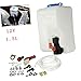 Garneck 12V 1.5L Universal Car Windshield Washer Fluid Reservoir Kit Pump Essential Wiper Cleaning System for Vehicles